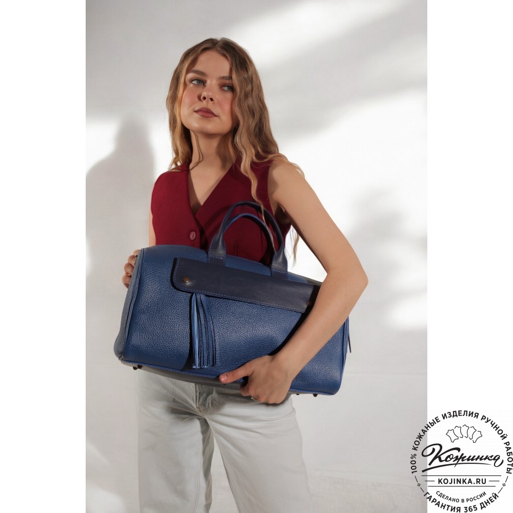 Женская кожаная сумка "Византия" (синий)